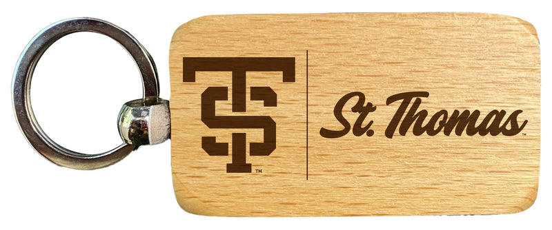 University of St. Thomas 2.5 x 1-Inch Engraved Wooden Keychain Officially Licensed Collegiate Product Single Unit