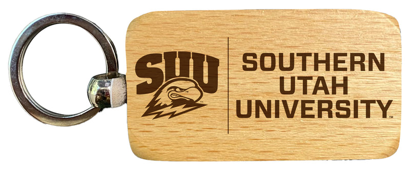 Southern Utah University 2.5 x 1-Inch Engraved Wooden Keychain Officially Licensed Collegiate Product Single Unit
