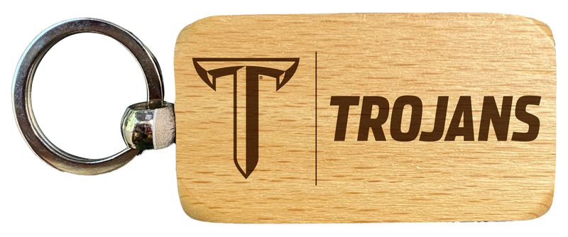 Troy University 2.5 x 1-Inch Engraved Wooden Keychain Officially Licensed Collegiate Product Single Unit