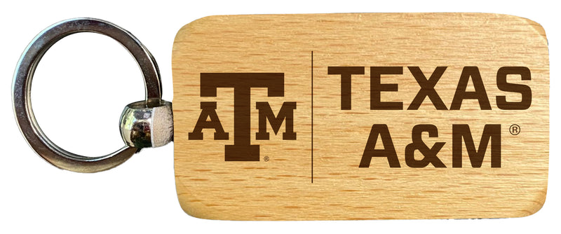Texas A&M Aggies 2.5 x 1-Inch Engraved Wooden Keychain Officially Licensed Collegiate Product Single Unit