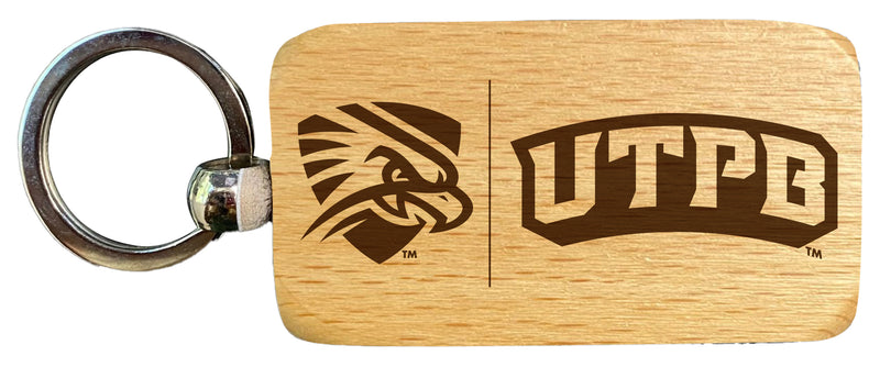 University of Texas of the Permian Basin 2.5 x 1-Inch Engraved Wooden Keychain Officially Licensed Collegiate Product 4-Pack