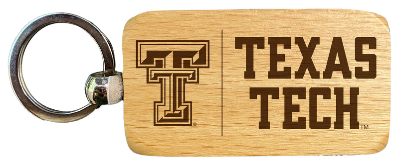 Texas Tech Red Raiders 2.5 x 1-Inch Engraved Wooden Keychain Officially Licensed Collegiate Product Single Unit