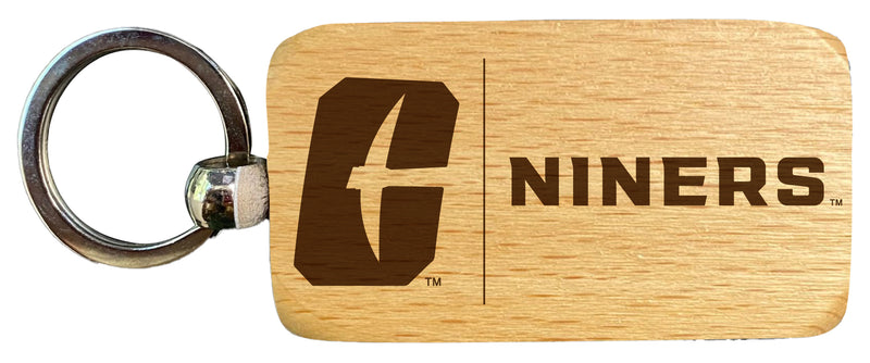 North Carolina Charlotte Forty-Niners 2.5 x 1-Inch Engraved Wooden Keychain Officially Licensed Collegiate Product Single Unit