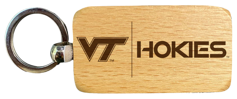 Virginia Tech Hokies 2.5 x 1-Inch Engraved Wooden Keychain Officially Licensed Collegiate Product Single Unit