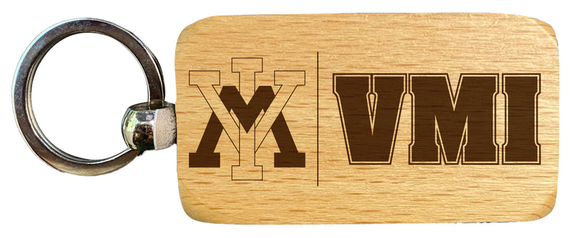 VMI Keydets 2.5 x 1-Inch Engraved Wooden Keychain Officially Licensed Collegiate Product Single Unit