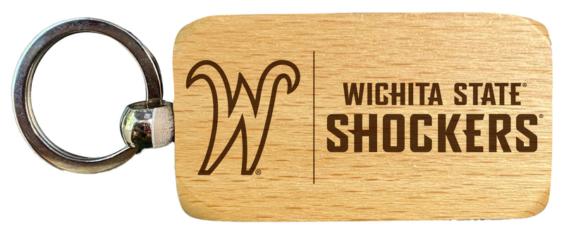 Wichita State Shockers 2.5 x 1-Inch Engraved Wooden Keychain Officially Licensed Collegiate Product Single Unit