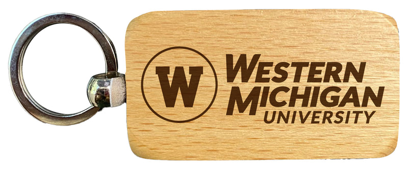Western Michigan University 2.5 x 1-Inch Engraved Wooden Keychain Officially Licensed Collegiate Product 2-Pack