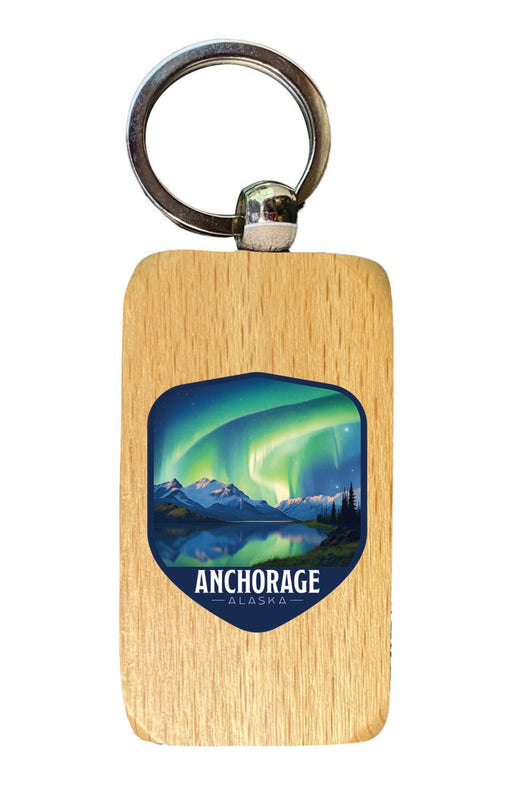 Anchorage Alaska Souvenir 2.5x1-Inch Souvenir Wooden Keychain