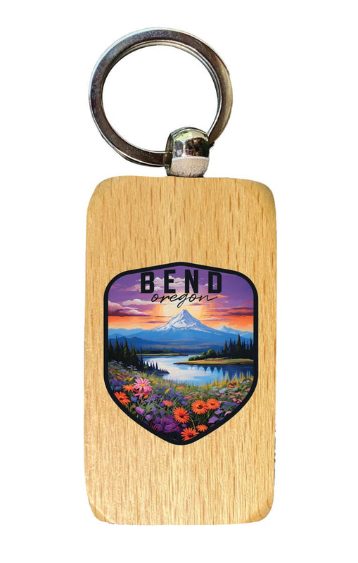 Bend Oregon Souvenir 2.5x1-Inch Souvenir Wooden Keychain