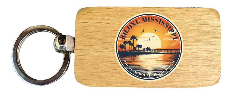 Biloxi Mississippi Souvenir 2.5x1-Inch Souvenir Wooden Keychain