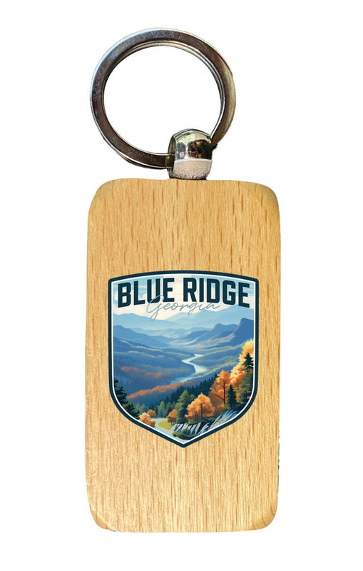 Blue Ridge Georgia Souvenir 2.5x1-Inch Souvenir Wooden Keychain