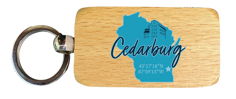 Cedarburg Wisconsin Souvenir 2.5x1-Inch Souvenir Wooden Keychain