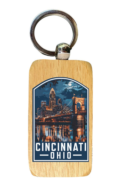 Cincinnati Ohio Souvenir 2.5x1-Inch Souvenir Wooden Keychain