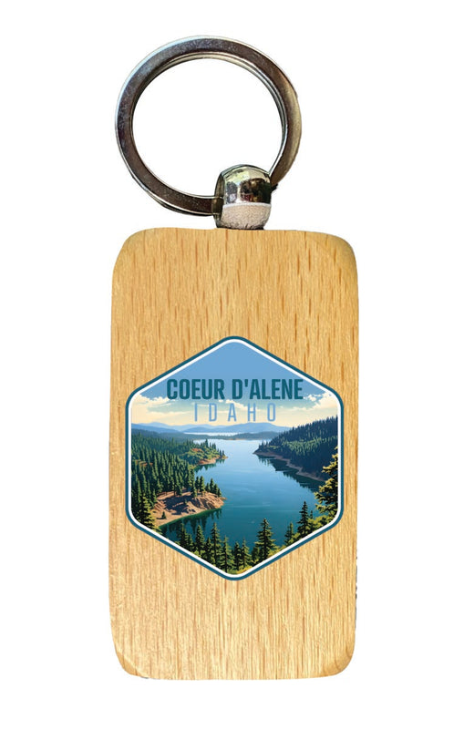 Coeur D'Alene Idaho Souvenir 2.5x1-Inch Souvenir Wooden Keychain