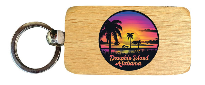 Dauphin Island Alabama Souvenir 2.5x1-Inch Souvenir Wooden Keychain