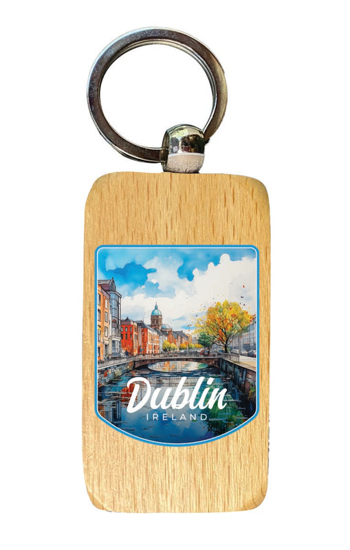 Dublin Ireland Souvenir 2.5x1-Inch Souvenir Wooden Keychain