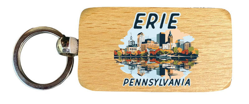 Erie Pennsylvania Souvenir 2.5x1-Inch Souvenir Wooden Keychain