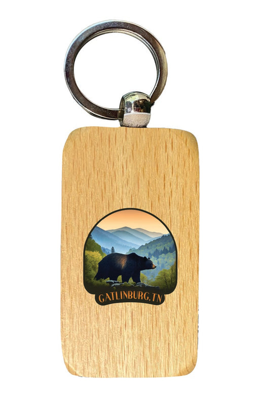 Gatlinburg Tennessee Souvenir 2.5x1-Inch Souvenir Wooden Keychain