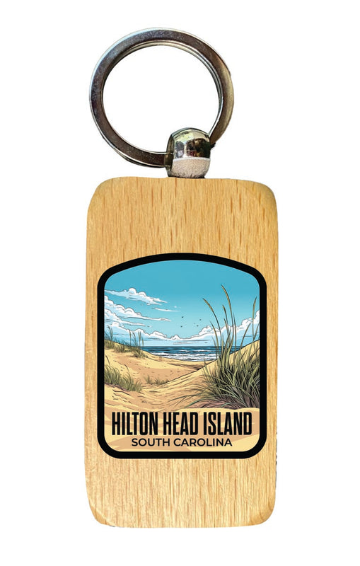 Hilton Head Island South Carolina Souvenir 2.5x1-Inch Souvenir Wooden Keychain