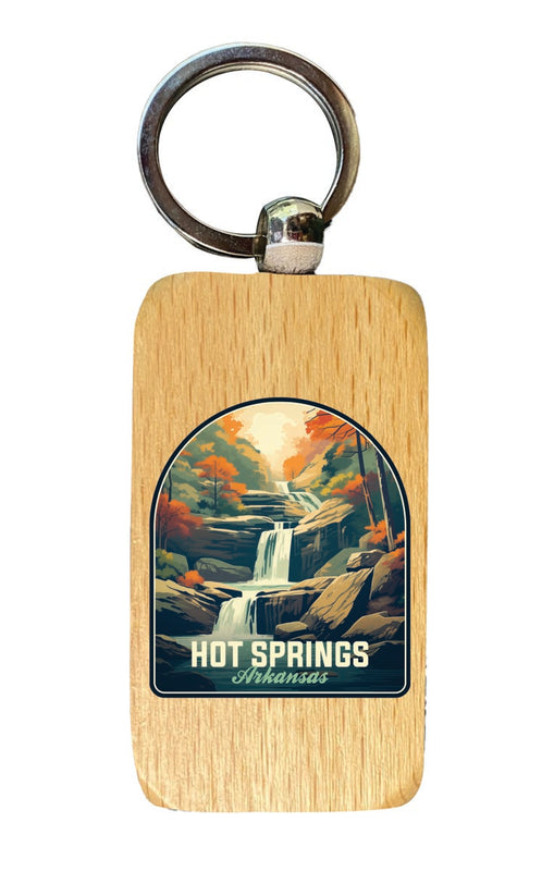 Hot Springs Arkansas Souvenir 2.5x1-Inch Souvenir Wooden Keychain