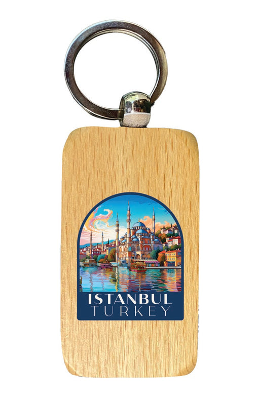 Istanbul Turkey Souvenir 2.5x1-Inch Souvenir Wooden Keychain