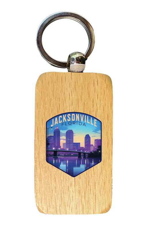 Jacksonville Florida Souvenir 2.5x1-Inch Souvenir Wooden Keychain