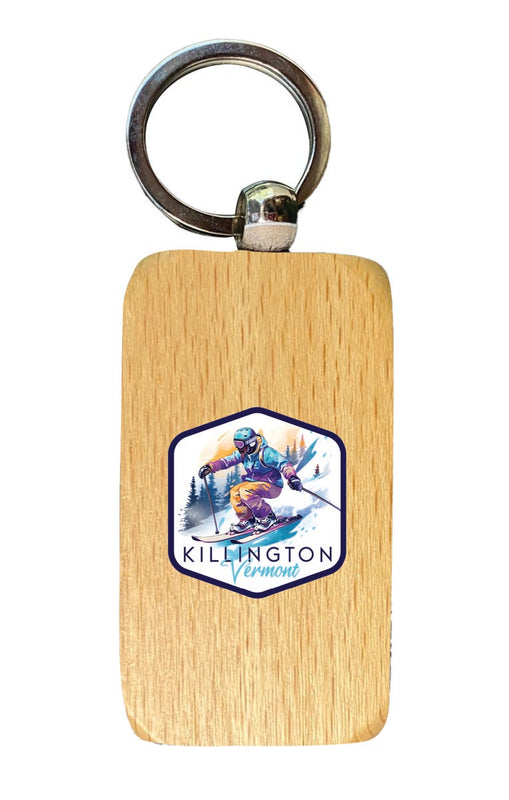 Killington Vermont Souvenir 2.5x1-Inch Souvenir Wooden Keychain
