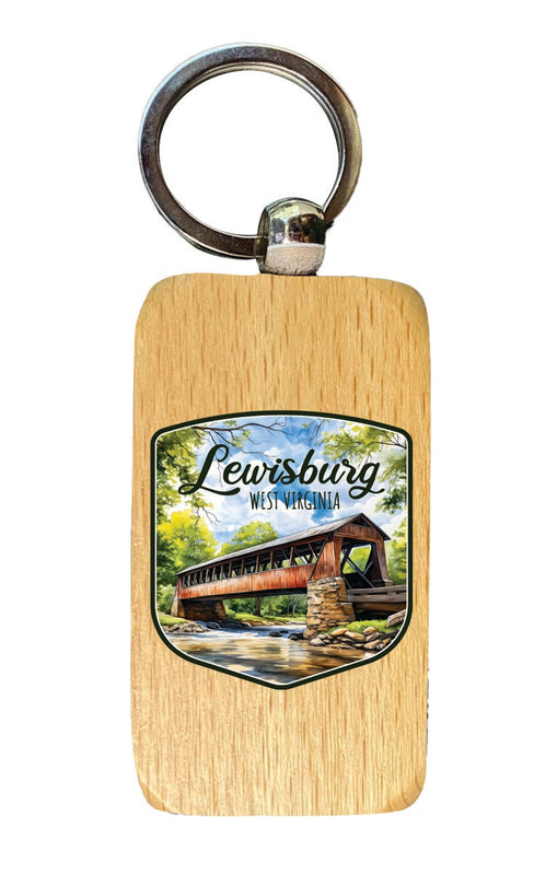 Lewisburg West Virginia Souvenir 2.5x1-Inch Souvenir Wooden Keychain