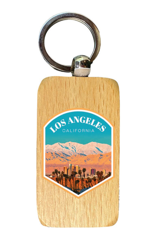 Los Angeles California Souvenir 2.5x1-Inch Souvenir Wooden Keychain