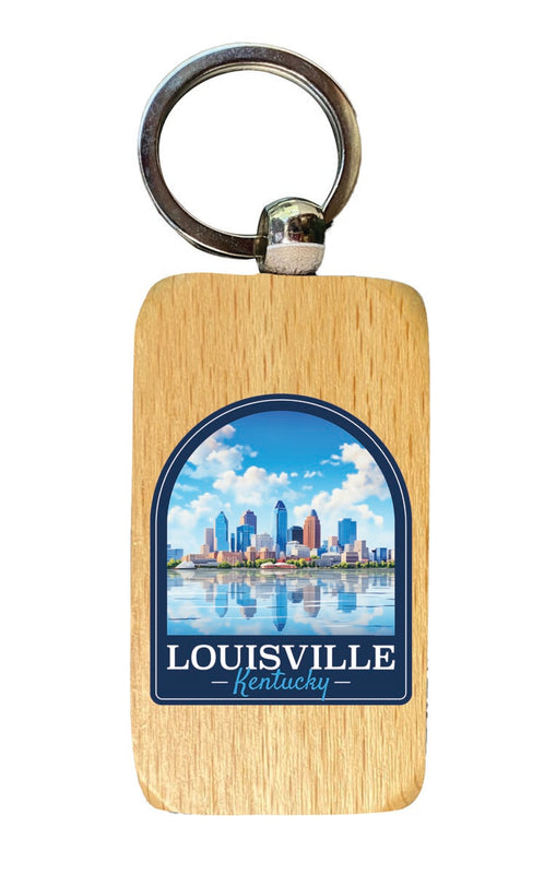 Louisville Kentucky Souvenir 2.5x1-Inch Souvenir Wooden Keychain