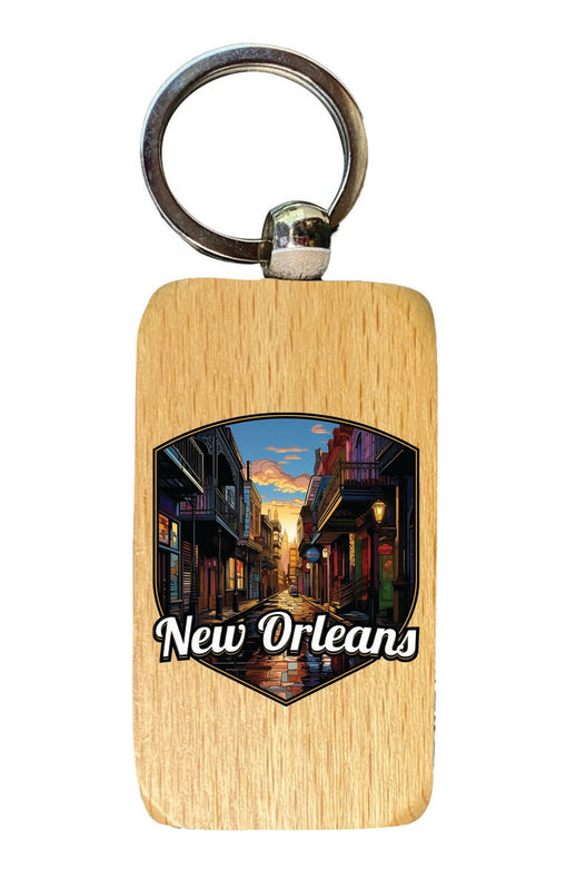 New Orleans Louisiana Souvenir 2.5x1-Inch Souvenir Wooden Keychain