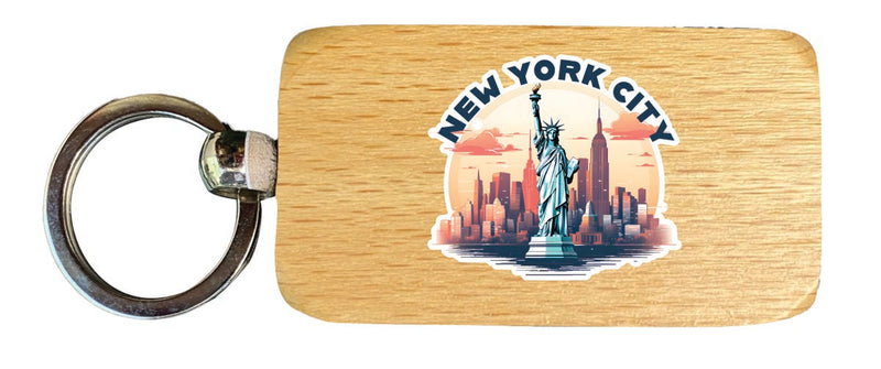 New York City, New York Souvenir 2.5x1-Inch Souvenir Wooden Keychain