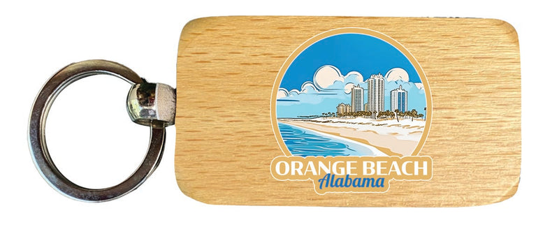 Orange Beach Alabama Souvenir 2.5x1-Inch Souvenir Wooden Keychain