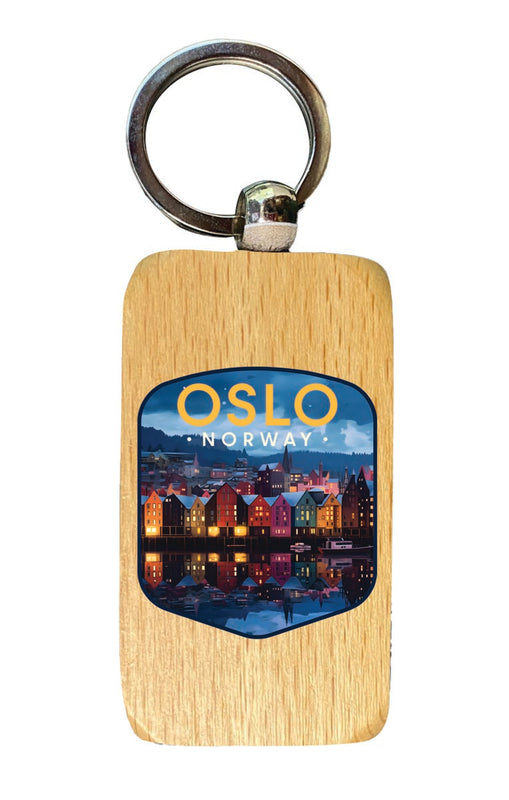 Oslo Norway Souvenir 2.5x1-Inch Souvenir Wooden Keychain