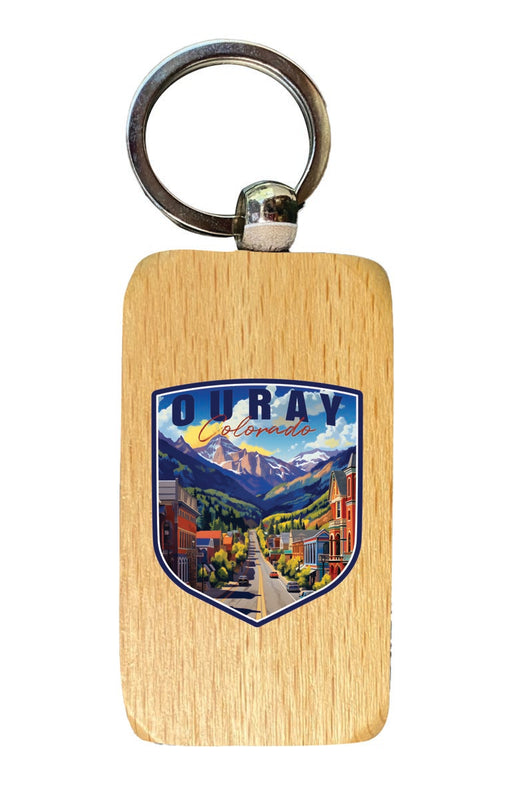 Ouray Colorado Souvenir 2.5x1-Inch Souvenir Wooden Keychain