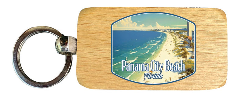 Panama City Beach Florida Souvenir 2.5x1-Inch Souvenir Wooden Keychain