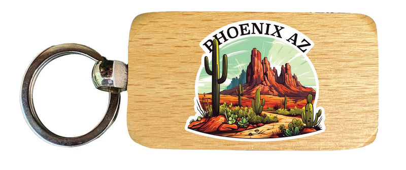 Phoenix Arizona Souvenir 2.5x1-Inch Souvenir Wooden Keychain
