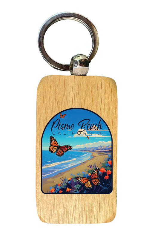 Pismo Beach California Souvenir 2.5x1-Inch Souvenir Wooden Keychain