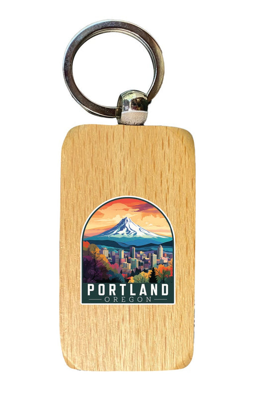 Portland Oregon Souvenir 2.5x1-Inch Souvenir Wooden Keychain