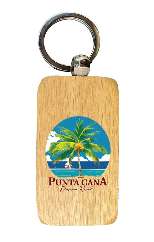Punta Cana Dominican Republic Souvenir 2.5x1-Inch Souvenir Wooden Keychain