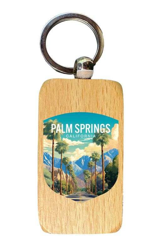 Palm Springs California Design A Souvenir 2.5x1-Inch Souvenir Wooden Keychain Single