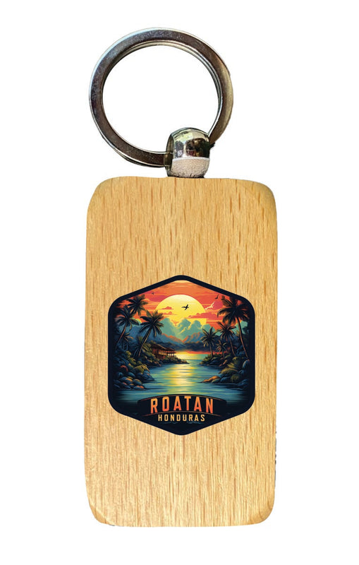 Roatan Honduras Souvenir 2.5x1-Inch Souvenir Wooden Keychain