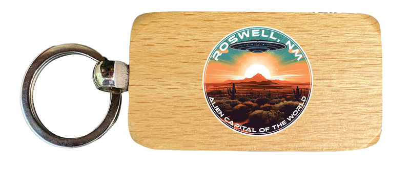 Roswell New Mexico Design A Souvenir 2.5x1-Inch Souvenir Wooden Keychain Single