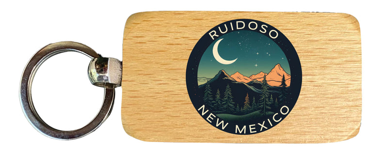 Ruidoso New Mexico Design A Souvenir 2.5x1-Inch Souvenir Wooden Keychain 2-Pack