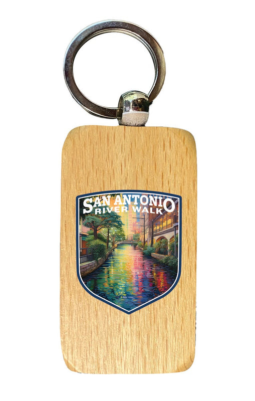 San Antonio Texas Souvenir 2.5x1-Inch Souvenir Wooden Keychain