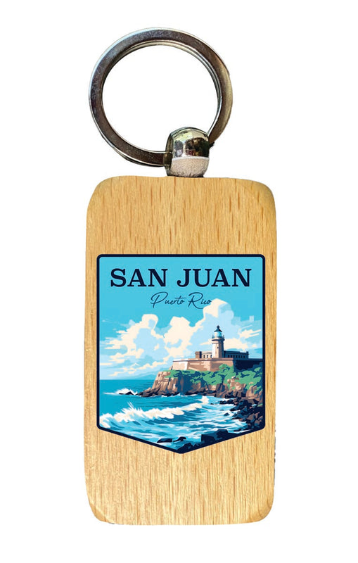 San Juan Puerto Rico Souvenir 2.5x1-Inch Souvenir Wooden Keychain