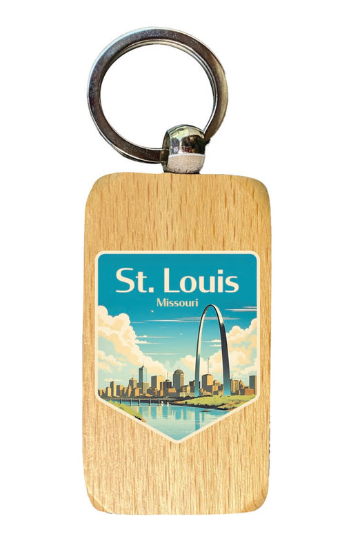 St. Louis Missouri Souvenir 2.5x1-Inch Souvenir Wooden Keychain