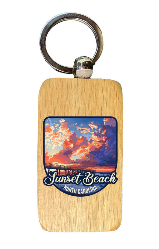 Sunset Beach North Carolina Souvenir 2.5x1-Inch Souvenir Wooden Keychain