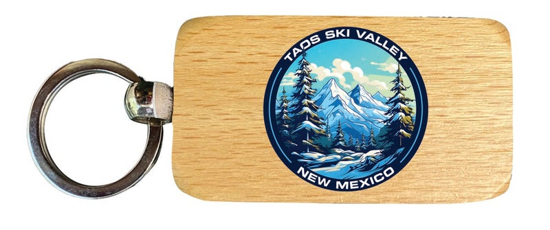 Taos Ski Valley New Mexico Souvenir 2.5x1-Inch Souvenir Wooden Keychain