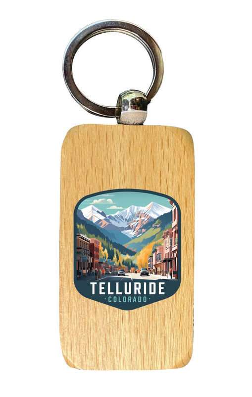 Telluride Colorado Souvenir 2.5x1-Inch Souvenir Wooden Keychain